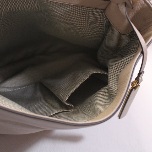 Vince Camuto Large Taupe Pebbled Leather Satchel w/ Dust Bag - Picture 9 of 16
